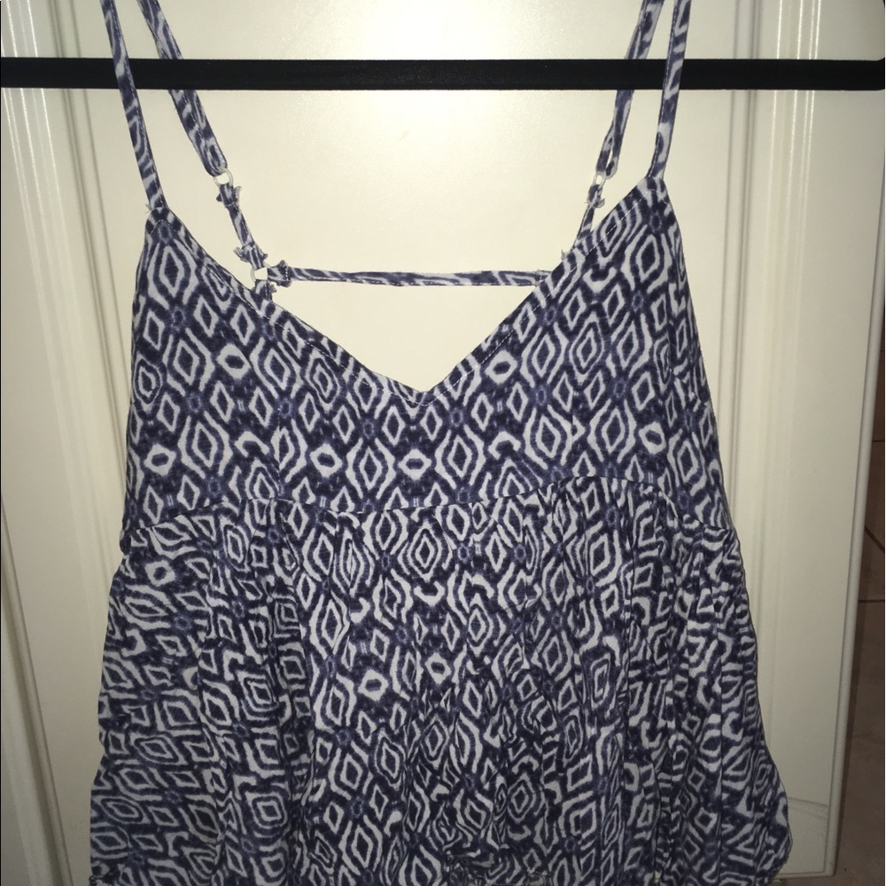 Millau Blue & White Babydoll Tank Top